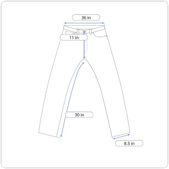 Levis 501 Jeans Mens 36x30 Blue Light Wash Straight Button Fly Cotton 38x30 Tag - Picture 9 of 10